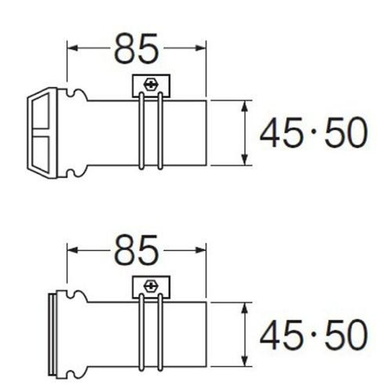 SANEI 風呂釜と浴槽の接続用バスPC接続管 85mm T46-6 通販 LINEポイント最大0.5%GET LINEショッピング