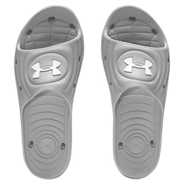 Under Armour 安德瑪 男款 Locker IV 拖鞋 3023758-100  灰色  25cm
