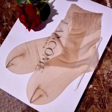 3雙裝肉色絲襪女短襪超薄隱形玻璃絲全透明水晶絲襪帶腳型小腿襪