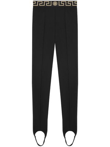 Leggings sportivi con sottopiede bordo greca-L