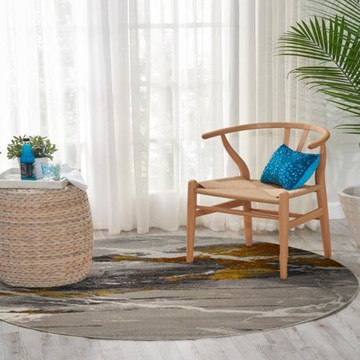 【山德力】斑駁亮絲圓毯-巴斯通(直徑200cm)