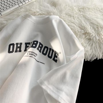 短袖T恤男純棉三本針小領口美式復古oversize潮牌潮流重磅300g夏