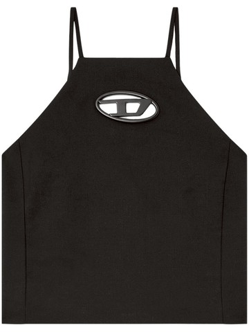 Diesel Black Tank Top With Cut-Out Logo
