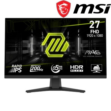 【MSI 微星】MAG 272F 電競螢幕 Rapid IPS/0.5ms/200Hz/FreeSync Premium/無喇叭/三年保固