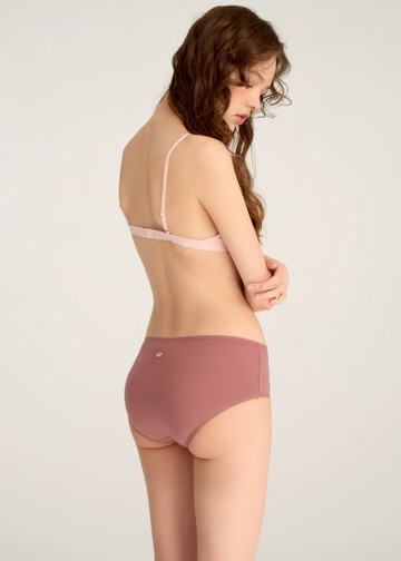 Unique You．花邊高腰三角內褲(玫瑰木-刺繡簍空愛心)