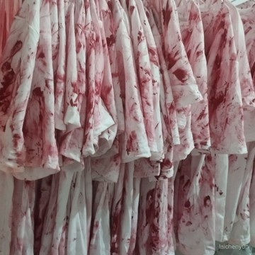 優選好物 恐怖鬼屋密室逃脫裝飾短衣服cos服飾用品萬聖節氣氛裝扮學生服T恤 D2YW