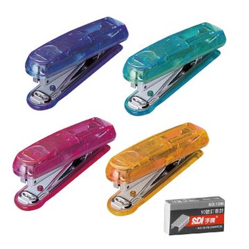 【SDI 手牌】晶透 實用型  訂書機 附針 顏色隨機 /卡 1106CA-T(10號訂書機)