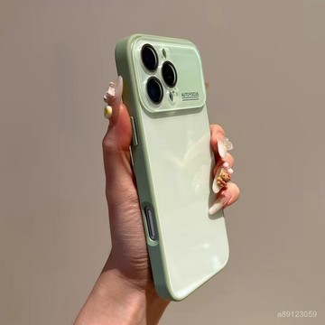 💕臺灣出貨💕秒變17大視窗玻璃殻馬卡龍適用蘋果16promax手機殻iPhone15簡約新