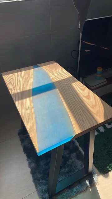 樹脂榆木手工河流桌