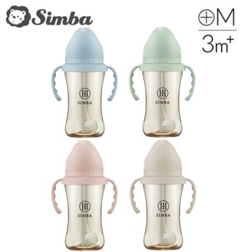 simba 小獅王辛巴 學飲適用| 蘊蜜鉑金ppsu寬口吸管把手防脹氣奶瓶270ml-4色可選
