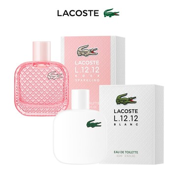 【LACOSTE】男女迷你對香組(經典純白淡香水迷你瓶4.5ml+經典玫瑰淡香水迷你瓶4.5ml)