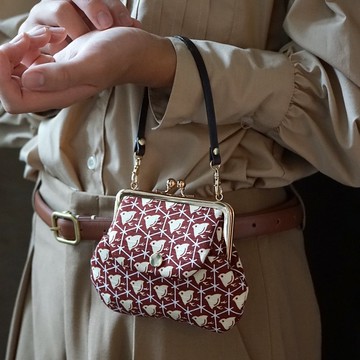 小紋雅華|風呂敷創意口袋口金包-秋風千鳥|零錢包