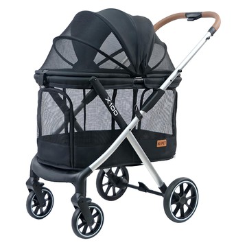 Ni Pet 中大型一鍵收寵物推車 X100  石磨黑  1個