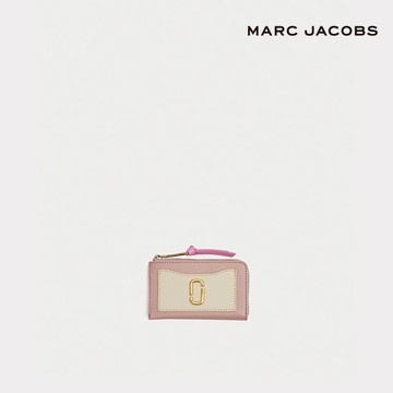 【MARC JACOBS】【快速出貨】頂部拉鍊短長夾 - 玫粉拼色