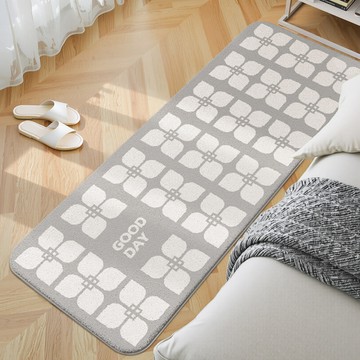 小麥購物 簡約長條羊羔絨床邊防滑地墊 L1408  歸於夢裡  120 x 40cm