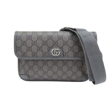 GUCCI 古馳 灰色 GG Supreme帆布 Ophidia 腰包 肩背包 752597 【二手名牌BRAND OFF】