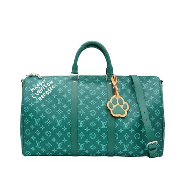 Louis Vuitton Keepall Bandouliere 50 手提肩背二用旅行袋(M12687-綠)