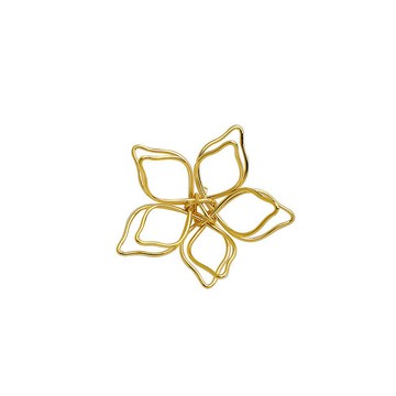 宏雲Hongyun-xs--(5pcs)18K包金鏤空立體花朵花托diy手工流蘇託盤耳飾資料花帽耳環飾品