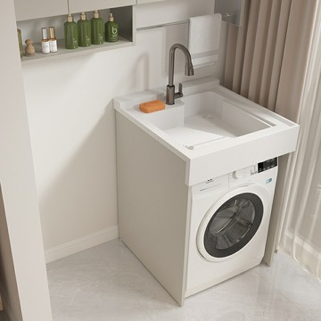 【含稅/免運】 Y*蜂窩鋁洗衣機柜一體臺盆小戶型機上盆陽臺整體組合搓板池槽浴室