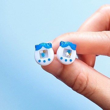 貓咪迷你他媽哥池耳環/耳夾 搖搖樂 電子雞 抗過敏醫療鋼