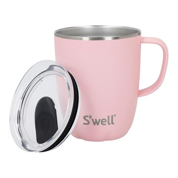 S'well 美國 Mug不鏽鋼滑蓋保溫馬克杯(櫻花粉350ml) / swell 保溫杯 環保杯 隨行杯 可機洗