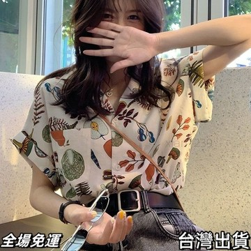 現.貨 夏季襯衫夏季寬鬆短款上衣襯衣AA