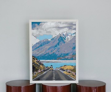 紐西蘭庫克山 創意數字油畫 【風景畫】