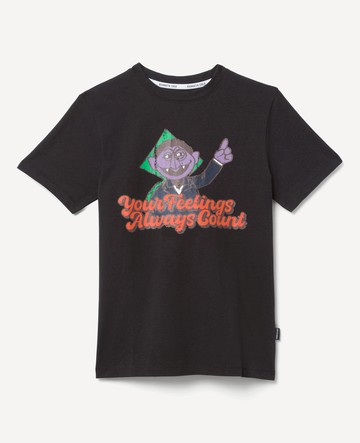 Kenneth Cole | Sesame Street Kids The Count Organic T-Shirt in Black, Size: 8