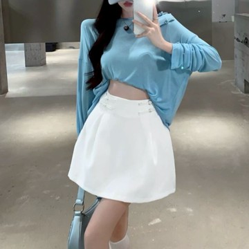 新款夏季盤扣長袖防曬t恤女設計感寬松百搭薄款小眾罩衫上衣