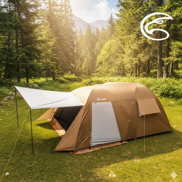 ADISI 梧桐家庭五人帳【卡其棕-奶茶色】AT23059 / 露營帳篷 戶外帳篷