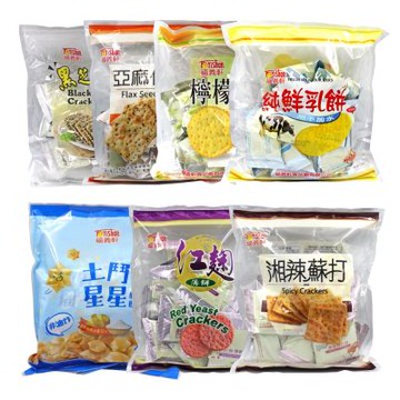 福義軒 量販包x3包 (亞麻仁/檸檬/湘辣/紅麴/土鬥星星/黑芝麻/鮮乳餅/芝麻蛋捲)