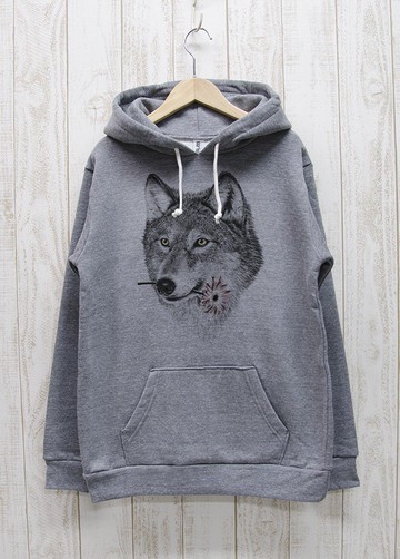 ronronWOLF 連帽衫Heather 灰 / R027-P-GR