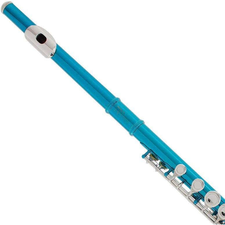 Mendini by Cecilio Sky Blue Closed Hole C Flute with Stand, Year Case, Cleaning Rod,