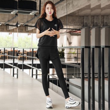 Biki比基尼妮泳衣，呢喃速乾運動短袖長褲泳衣四件式泳衣有加大泳裝(M-2XL)