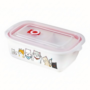 Kiyodo 陶瓷保鮮餐盒 3格  陶瓷 白色  1個