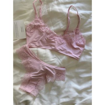 美式背心彈力式性感蕾絲刺繡花朵內衣純欲小清新上托文胸套裝