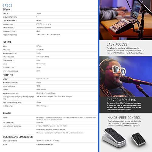 Zoom V3 Vocal Effects Processor With 16 Voice Effects   Professional Studio 並行輸入品