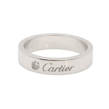 Cartier 卡地亞 C de Cartier 戒指 #48 PT950鉑金 鑽石 【二手名牌BRAND OFF】