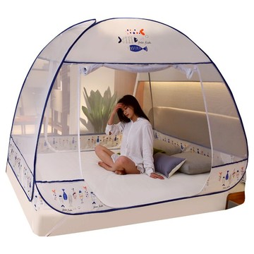 南極人免安裝蚊帳蒙古包折疊防摔兒童1.5m1.8床1.2米床上家用紋賬