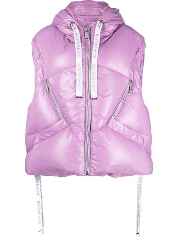 Khrisjoy - hooded padded gilet - women - Polyamide/Down/Feather/Polyester/Polyamide - 0 - Purple