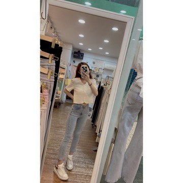 現貨24HR出貨🚛一件免運🛒小隻女專屬｜超顯腿直 整件有彈性牛仔直筒褲｜版型正常 【非矮勿入】限定140cm-162cm