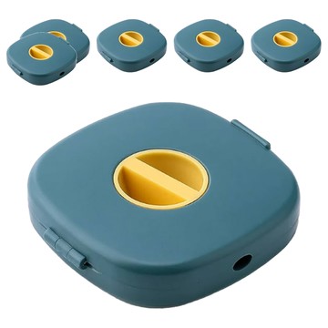 E.dot 數據線捲線收納盒 藍色 ABS材質 7x7x1.5cm  6個