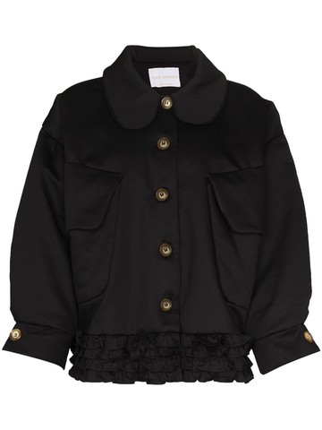Kika Vargas - Louise ruffled blouse - women - Spandex/Elastane/Cotton - S - Black
