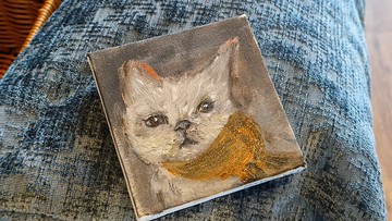 寵物畫/壓克力水彩畫/小尺寸掛畫/無框畫/療癒畫