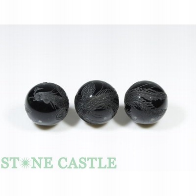 石流通センター 天然石 ビーズ アクセサリー 彫刻ビーズ オニキス 20mm (素彫り) 鳳凰 粒売り パワーストーン