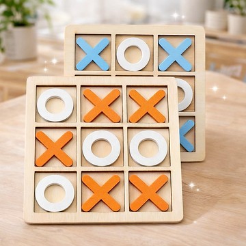 現貨〔木製玩具E2E】三連線井字棋 ♥ 圈叉 OX棋 早教 XO井字棋 對戰遊戲 益智桌遊 兒童玩具 親子互動