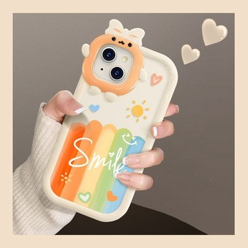 彩虹小怪獸 適用蘋果15pro手機殼14promax新款iphone13女12透明xs防摔xr軟8/7plus