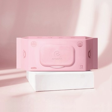 韓國ENBLANC 粉色輕柔黑櫻桃 有蓋純水濕紙巾 72抽10包