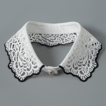 韓版蕾絲領白色襯衫假領子女減齡娃娃領外搭毛衣裝飾領系扣襯衣領