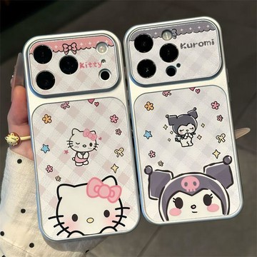 滿99免運隔日達🌟 格紋kt貓適用iphone18创意 17 pro max手機殼16韓系15可愛14簡約13防摔殼